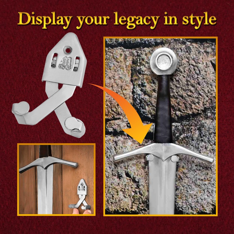 Mythrojan Metal Single Sword Wall Mounts Vertical Sword Mount Display