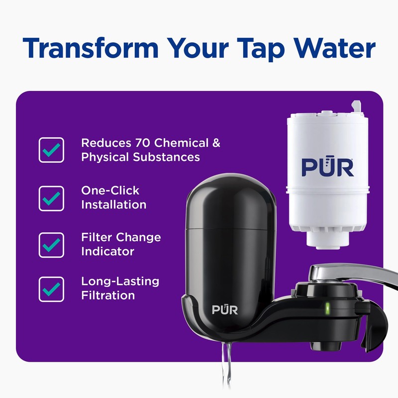 PUR Vertical Faucet Mount Water Filtration System with Lead Reducing