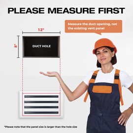 FA-STAR Clean Modern AC Vent Cover 12 x 8 (Duct Opening Cutout) - Decorative White Air Vent - Standard Linear Slot Diffuser - Register Grille for Ceiling, Walls & Floors - All Aluminium