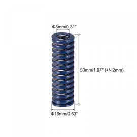 sourcing map Tool Spring Compression Springs 16 mm Outer Diameter 50 mm Long Spiral Embossing Light Load for Electrical Parts of 3D Printers Blue Pack of 5