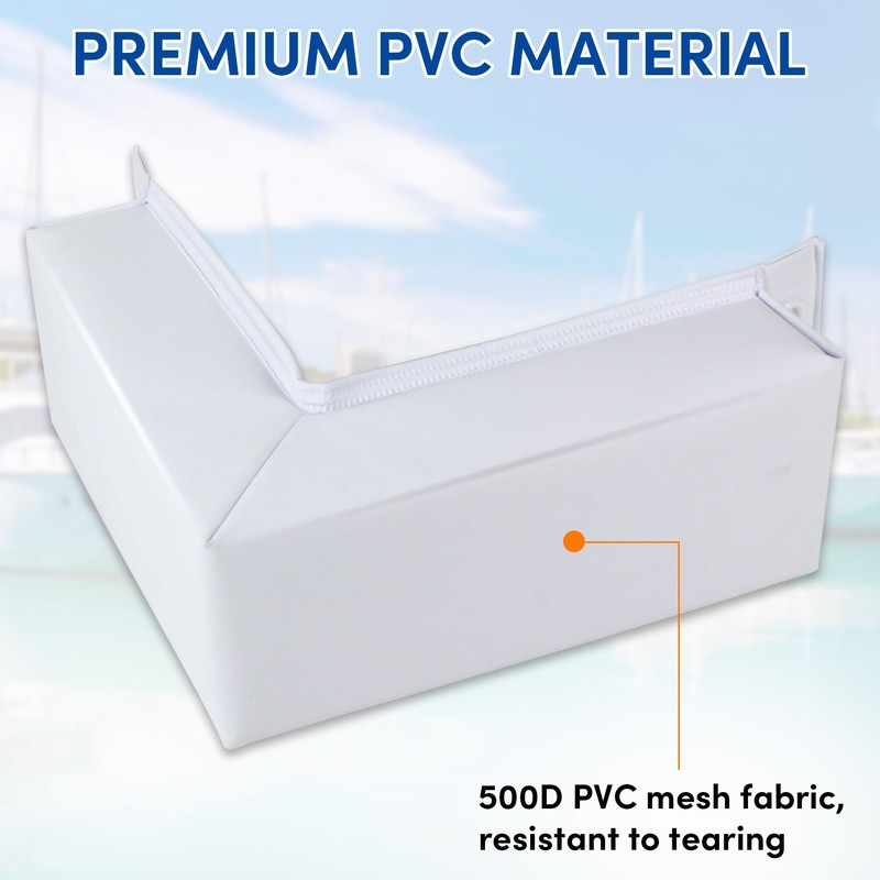 Dock Corner Bumpers,PVC Boat Dock Fenders with Stainless Steel Screws,Boat