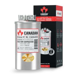 AC Capacitor 40 + 5 μF, 370/440 VAC, CBB65 Motor Run Round Capacitor for Air Conditioner, Industrial Electric Motors, Compressors, Air Conditioners