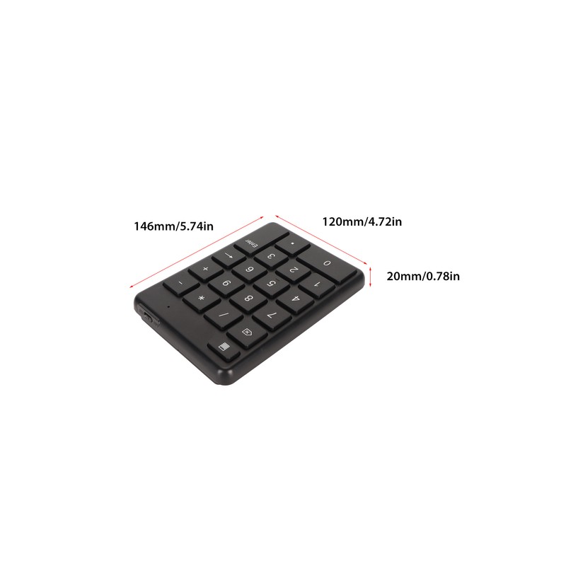 Bluetooth 5.1 Numeric Keypad 19 Keys Ergonomic Number Pads Battery