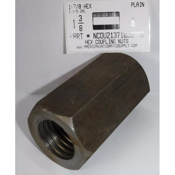 AMERICANINTEGRATEDSUPPLY.COM 1-3/8-6 1-7/8" HEX X 3-3/8 LONG HEX COUPLING NUTS