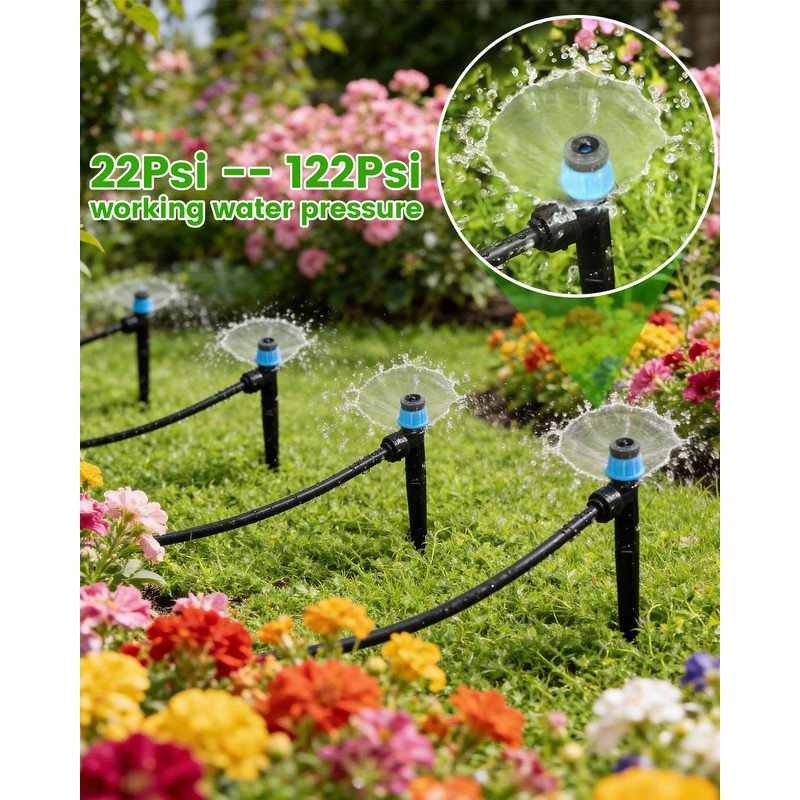 Landtouch 36Pack Drip Irrigation Parts, Quick Connect 1/4" Adjustable 360°