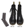 BENECREAT 1 Pair PU Leather Zipper Boot Laces, Black 8