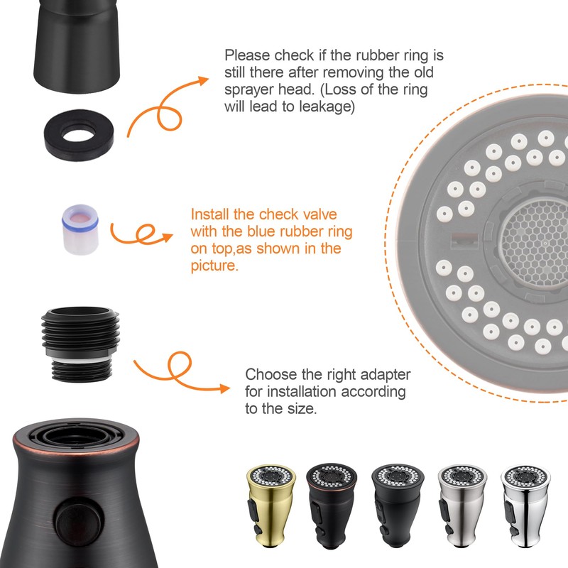 TIORIY Kitchen Sink Faucet Spray Head Replacement with 15 Adapters,
