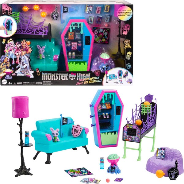 Monster High Student Lounge Playset, Doll House Furniture and Themed