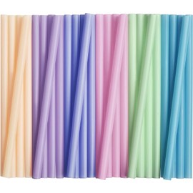 ALINK Jumbo Plastic Boba Straws, 1/2" Extra Wide Disposable Smoothie Straws, Large Straw for Bubble Tea, Milkshakes, Tapioca Pearls, Pack of 50