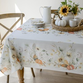 Benson Mills Fabric Table Cloth, Décor for Fall, Harvest, and Thanksgiving Tablecloth (Autumn Bounty, 52" x 70" Rectangular)