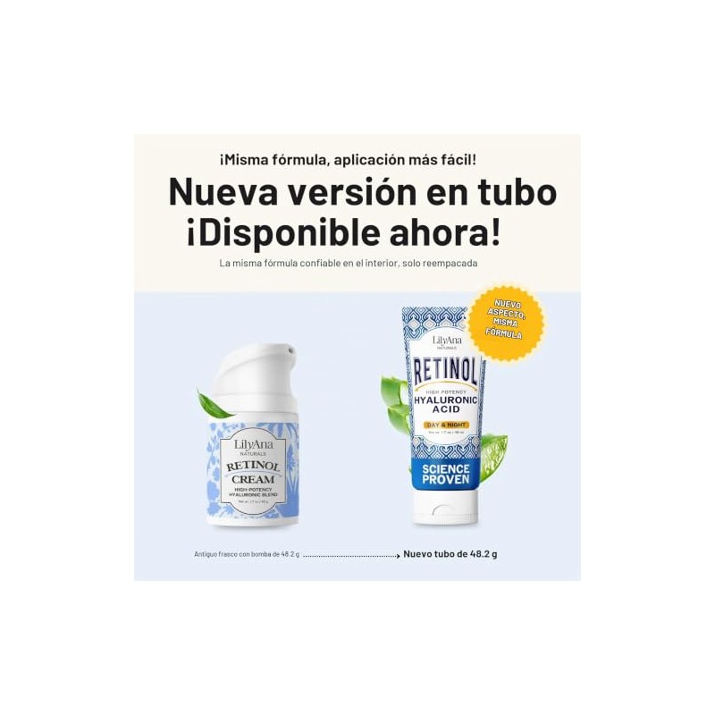 Retinol Cream Moisturizer for Face and Eyes, Use Day and