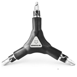 COYOTE MT 6 in 1 Y Wrench - 6 Interchangeable Bits - Allen Hex, T25 & PH2 Screwdriver - Strong, Easy & Comfortable Bicycle Multitool Kit - Cycling Maintenance Tools for Road and Mountain Bikes