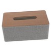 Ipetboom Rectangular Tissue Box Cover with PU Leather and Lint