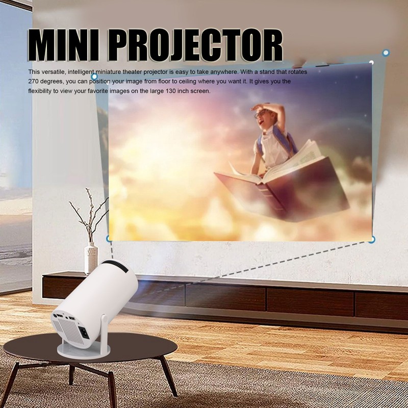 Mini Smart Projector for Android 11.0 HD 4K 2.4 5G