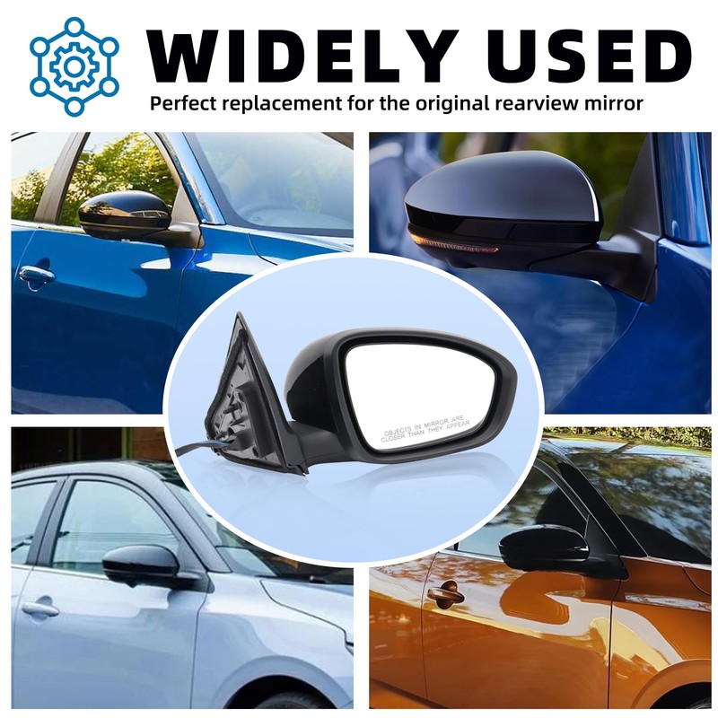 Black Right Passenger Side Mirror Replacement For Nissan Sentra 2020