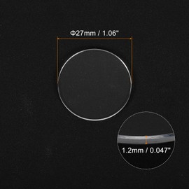 HARFINGTON 2pcs Watch Crystal Glass Lens 27mm Dia 1.2mm Beveled Edge Flat Round Ultra-Clear Glass Watch Face Crystals Len Dial Mirror Replacement Parts for Watchmaker Repair