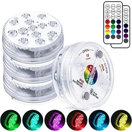 LOFTEK Submersible LED Lights with Remote, 13 LED Pool Lights for Inground Above Ground Pool with Magnets &Suction Cups,16 Color Changing Underwater Light for Ponds Battery Operated (4 Packs) | LOFTEK