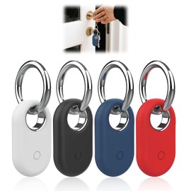 Case for SmartTag 2 with Keyring, 4 Pieces Smart Tag 2 Case, Anti-Scratch Portable Locator Tracker Case, Perfect Fit, Premium Material, Smart Tag 2 Protective Case for Children, Pets, Suitcase