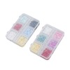 2 Boxes 12 Grids 3D Flower Nail Charms Resin DIY