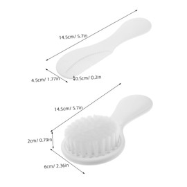 ORFOFE 2pcs Hair Brush Set Soft Bristles Cradle Cap Comb Gentle Scalp Massage Newborn Bath Accessories