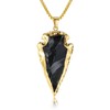 COAI Raw Obsidian Dragonglass Arrowhead Pendant Necklace for Men Women