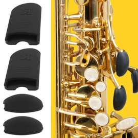YINETTECH 2 Sets of Saxophone Thumb Rest Cushion Applicable to Alto Tenor And Soprano Saxophones 2 Finger Rests 6 Small Side Key Pads Black