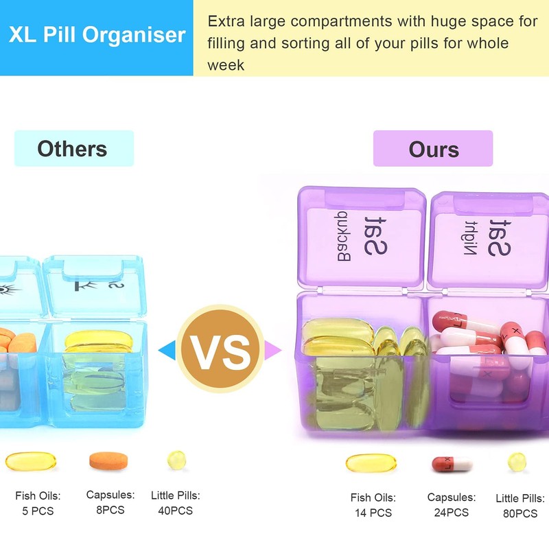 Extra Large Weekly Pill Box Organiser - Pasking XL Pill