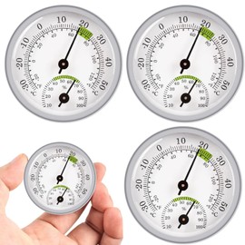 Thermo-Hygrometer Easy to Read Mini: Nizirioo Pack of 3 Round Thermometer Hygrometer Indoor Analogue Easy to Read Room Thermometer Humidity Meter for Baby Garage Office