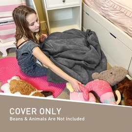Nobildonna Storage Soft Toy Bean Bag Chair Cover Only Without Filling for Kids Adults. Lazy Sofa Beanbag Stuffed Animal (110x89cm)