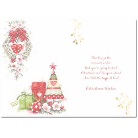 doodlecards From Both Of Us Christmas Card Heart Decorations Medium Size Christmas Card for From Both Of Us with Plain Envelope