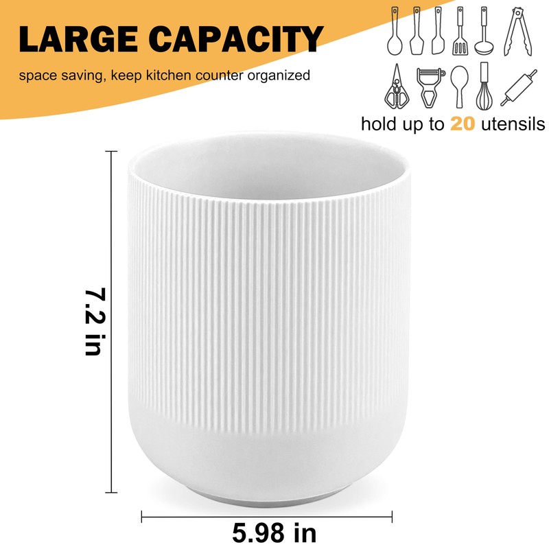 RedCall Kitchen Utensils Holder Large,Ceramic Utensil Organizer for Countertop,Morden Utensil