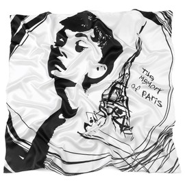 STARWHISPER 100% Pure Mulberry Silk Square Scarf-35''x35''Lightweight Neckerchief Hair Scarves Headscarf Night Sleeping with Gift Packed（Women and Iron Tower）