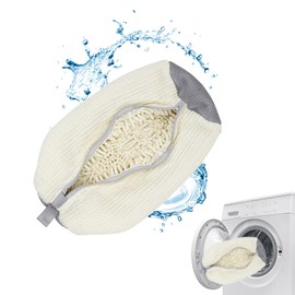 Shoe Washing Machine Bag, Reusable Trainer Washing Machine Bag for All Shoe Types & Sizes, 360° Wrap-Around Cleaning,Shoe Cleaning Bag, Shoe Washing Bag for Washer & Dryer (CREAM - 1PCS)