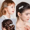 4 Pieces Rhinestone Bridal Hair Clip, Pearls Wedding Hair Pins