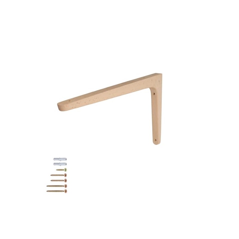 MS Beschläge Wooden Console Single or Pair Shelf Brackets Beech