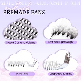 FADLASH Premade Lash Fans D Curl Premade Fans Eyelash Extensions 20D 0.07 Volume Lash Fans Premade Handmade Premade Lash Extensions Fans (20D-0.07D-14mm)