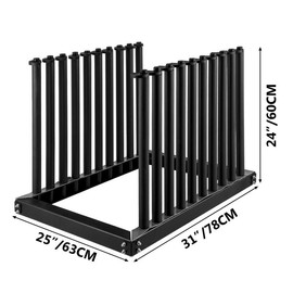 VEVOR Windshield Rack 9-Lite, Windshield Truck Rack Steel, Windshield Glass Rack 24-Inch Height, Windshield Rack for Truck with PVC Pad & Foam Padding, Glass Rack for Truck, for Glass Transportation Organiser Cushion - Number of Layers:: 9 Levels