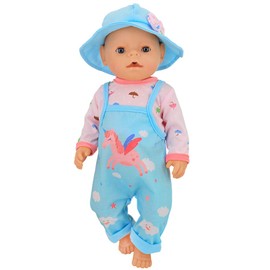 ZWOOS Doll Clothes for New Born Baby Dolls 35-43 cm Gifts for Girls Kids Pack of 4