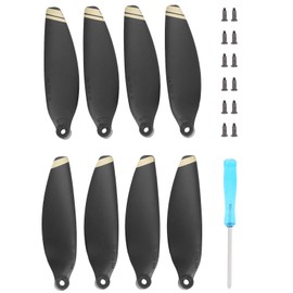 Keenso Cuchillas de Hélices para Drones RC, 2 Pares de Hélices, Piezas de Repuesto, Accesorios para Drones Aptos para Mavic Mini 2(7 * 4 * 2cm-Borde Dorado)
