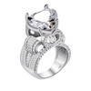 Uloveido Women Simulated Diamond Heart Cocktail Ring for Girls Friend