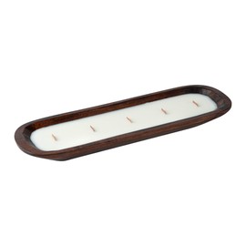 Restaurantware-Coco Casa 17.7 x 5.5 x 2 Inch Wood Dough Bowl Candle, 1 Hand Poured Bread Bowl Candle - Sandalwood Fragrance, Double Wax Blend, Soy Wax Scented Candle, Wooden Wick