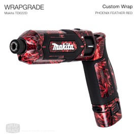 WRAPGRADE Custom Wrap Decal Stickers compatible with Makita TD022D Impact Driver (Phoenix Feather Red)
