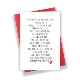 Romantic Love Card for Him Her, Sweet Valentine's Day Card for GF BF, Special Anniversary Greeting Card