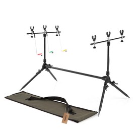 HUIOP Fishing Rod Holder, Adjustable Retractable, Aluminum, Black, Deck Mount, Compatible with 2 inch Rods