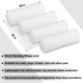 Abbylike 12 Pack Cotton Horse Leg Wraps Liner 30"X 36" Soft Breathable No Bow Wraps for Horses Standing Horses Sheep Stall Wrapping & Trailering