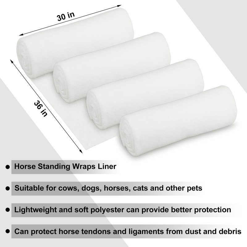 Abbylike 12 Pack Cotton Horse Leg Wraps Liner 30"X 36"