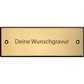 Rectangular Brass Sign with Engraving