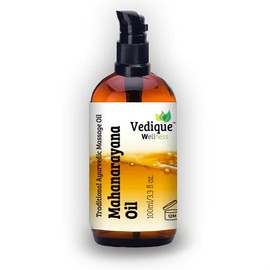 VEDIQUE Remedies Mahanarayana Oil | 100ml (3.38 fl oz) | Over 50 Herbs | Classical Ayurvedic Massage Oil for Muscles & Joints | Vata Balancing | All Natural