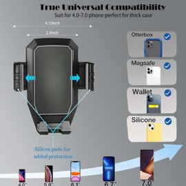 Annadue Truck Phone Holder Mount, 16.9 Inch Long Arm Heavy Duty Truck Phone Holder, Dashboard Windscreen Phone Holder. Black