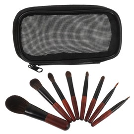 Mikinona Essential Makeup Supplies 8-piece Portable Brush Set Women's Eye Shadow Blush Brush Kit Soft Animal Hair Travel-size Cosmetics Tools